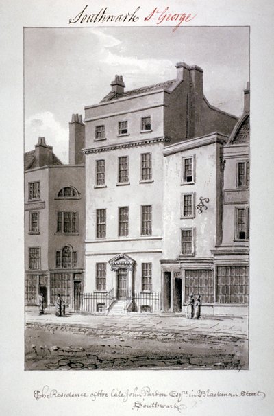 House in Blackman Street, Southwark, London, 1827 by John Chessell Buckler
