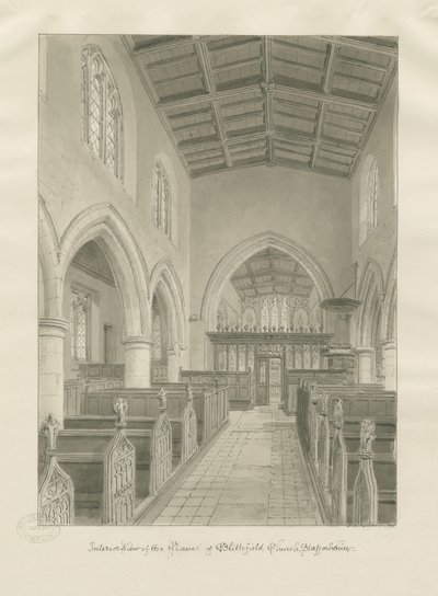 Interior of Blithfield Church by John Chessell Buckler