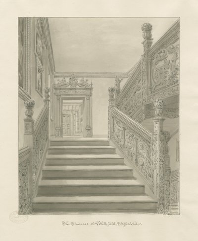 Interior of Blithfield Hall by John Chessell Buckler