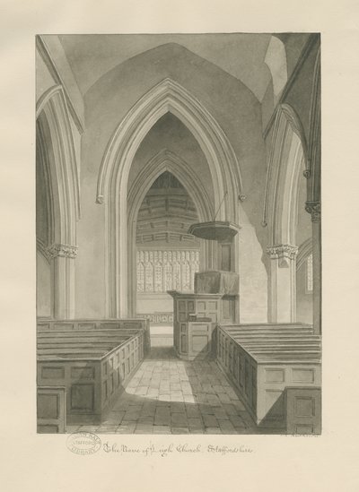 Interior of Leigh Church by John Chessell Buckler