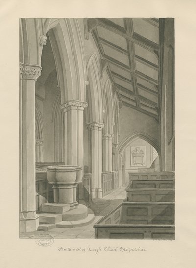 Interior of Leigh Church by John Chessell Buckler