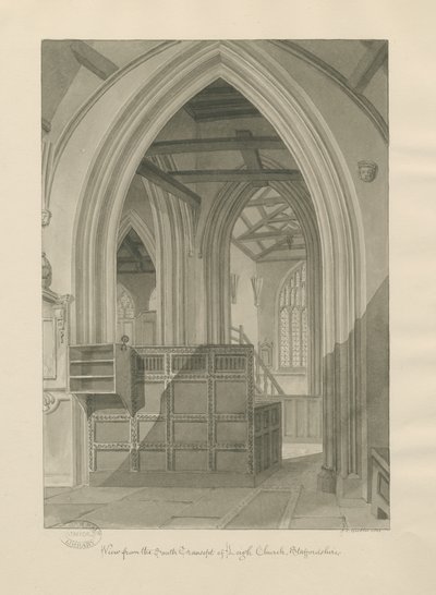 Interior of Leigh Church by John Chessell Buckler
