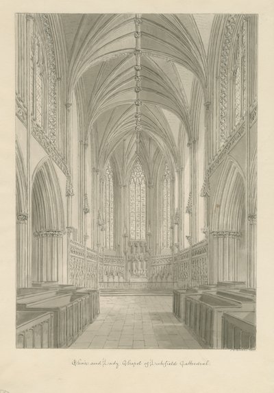 Interior of Lichfield Cathedral - Choir and Lady Chapel by John Chessell Buckler