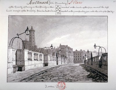 London Bridge, Southwark, London by John Chessell Buckler