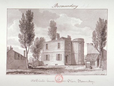 Old Printers House, Printers Place, Bermondsey, London, 1826 by John Chessell Buckler
