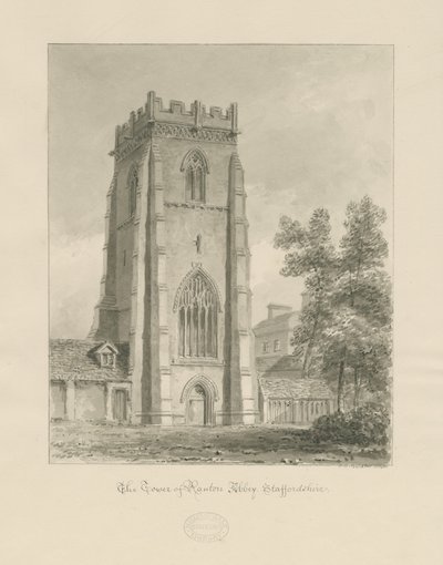 Ranton Abbey - The Tower by John Chessell Buckler