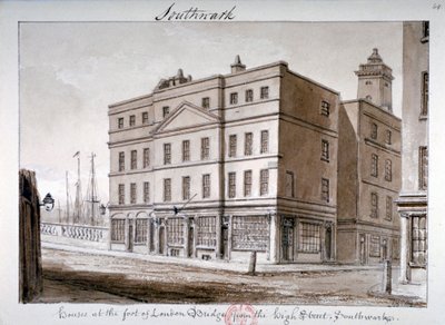 View of Borough High Street and the Corner of London Bridge, Southwark, London by John Chessell Buckler