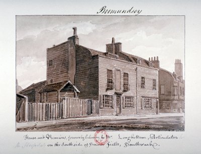 View of houses on the south side of Snowsfields, Bermondsey, London, 1828 by John Chessell Buckler