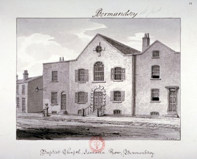 View of the Baptist Chapel on Jamaica Row, Bermondsey, London by John Chessell Buckler