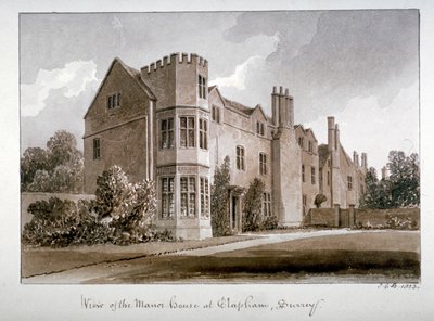 View of the Manor House at Clapham, Surrey by John Chessell Buckler