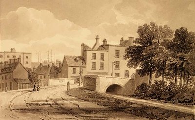 View of the Mill Pond Bridge, Bermondsey by John Chessell Buckler