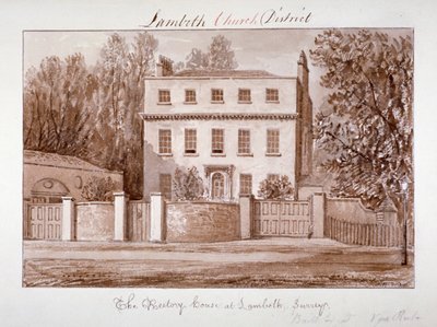 View of the Rectory House of St Mary at Lambeth, London, 1828 by John Chessell Buckler