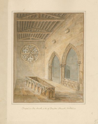 Wiltshire - Boyton Church - Chapel, 1812 by John Chessell Buckler