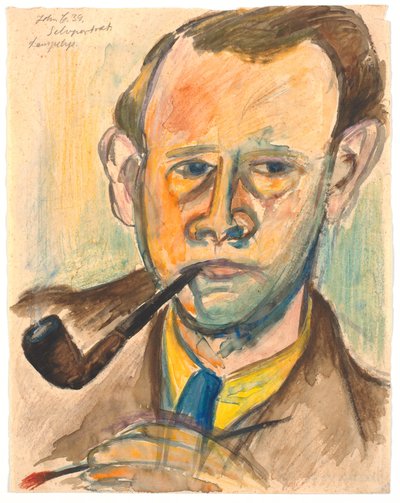 Self-Portrait in Lamp Light by John Christensen