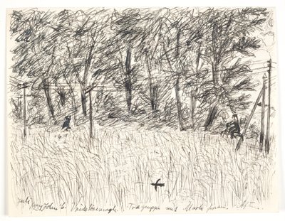 Vridsløsemagle. Group of Trees with Field in Front. Evening by John Christensen