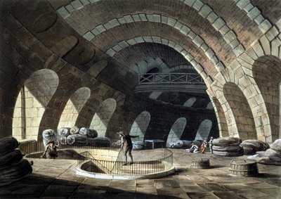 The Corn Exchange in Paris, Engraving, Early 19th Century by John Claude (after) Nattes