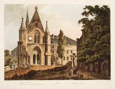 College of Navarre, illustration from Versailles, Paris and Saint Denis, published 1806 by John Claude Nattes