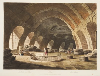 Corn Market, illustration from Versailles, Paris and Saint Denis by John Claude Nattes