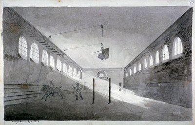 Interior View of the Riding House, Hyde Park, London, c. 1811 by John Claude Nattes