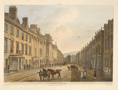 Milsom Street, Bath, illustrated by a series of views, from the drawings of J. C. Nattes; with descriptions to each plate. John Claude Nattes 1806 by John Claude Nattes