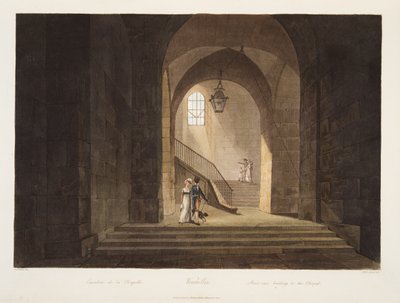 Staircase leading to the Chapel, illustration from Versailles, Paris and Saint Denis by John Claude Nattes