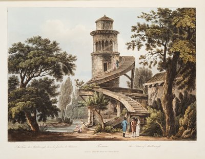 Trianon, The Tower of Marlborough, illustration from Versailles, Paris and Saint Denis by John Claude Nattes