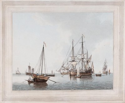 Shipping in a Calm by John Cleveley the Younger