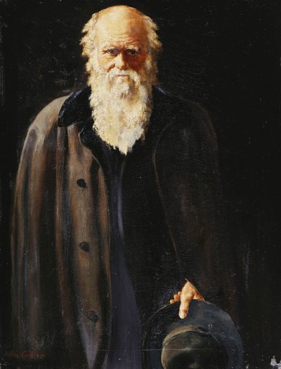 Portrait of Charles Darwin, standing three quarter length by John Collier