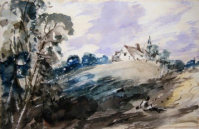 A Cottage on a High Bank by John Constable