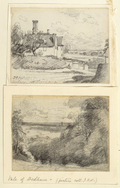 A Manor House, and Dedham from near Gun Hill, Langham by John Constable