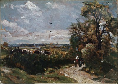 A Cart on the Road of Flatford by John Constable