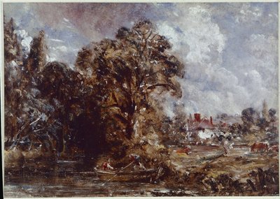 A River Scene, with a Farmhouse near the Water