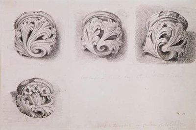 Corbels in Solihull Church, Warwickshire by John Constable