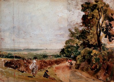 Country Road between East Bergholt and Flatford by John Constable