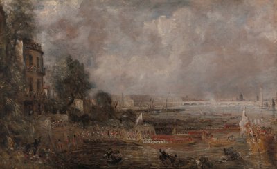 Half-size Sketch for The Opening of Waterloo Bridge (Whitehall Stairs, June 18, 1817) by John Constable