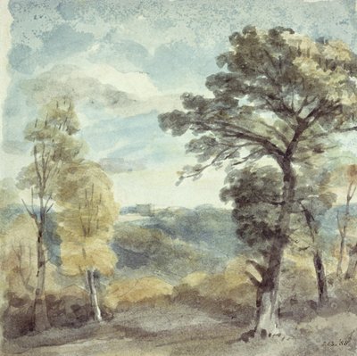 Landscape with Trees and a Distant Mansion by John Constable