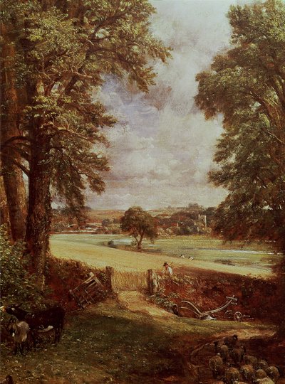 The Cornfield (detail of the harvester) by John Constable