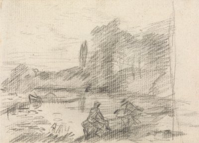 Two Figures by a River by John Constable