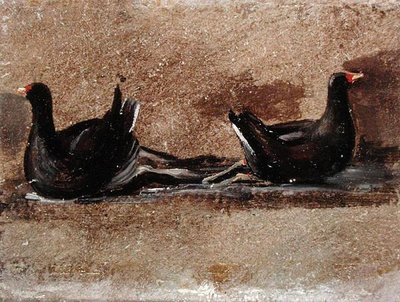 Two Moorhens on the Water by John Constable