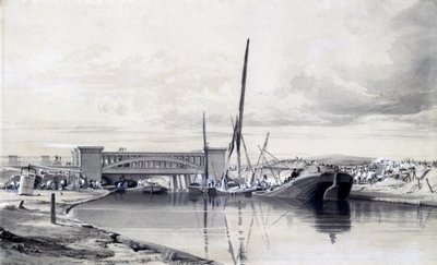 Bridge over the Regents Canal, April 1837 by John Cooke Bourne