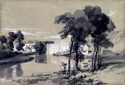 Canal Bridge, Pitstone, Buckinghamshire, October 1837 by John Cooke Bourne