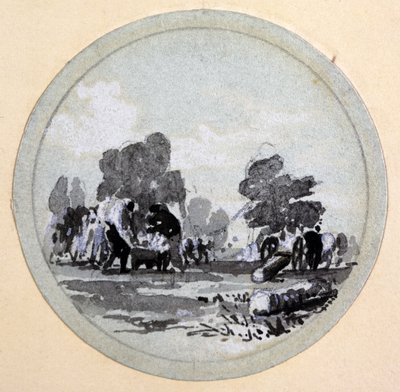 Cleaning, London & Birmingham Railway, c.1838 by John Cooke Bourne
