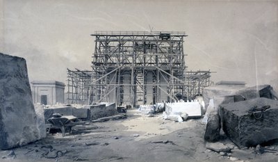 Construction of the Euston Arch, January 1838 by John Cooke Bourne