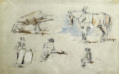 Construction of the London and Birmingham Railway, c.1835-38 (pencil with wash on paper; composite sketch) by John Cooke Bourne
