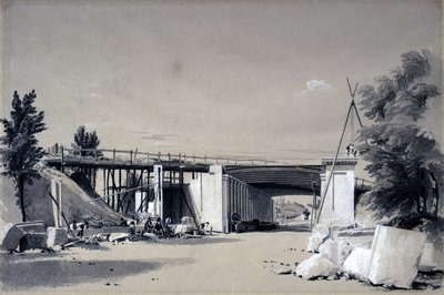Denbigh Hall Bridge from the Road, 25th June 1837 by John Cooke Bourne