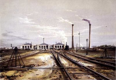Eccentric for Shifting Rail, Locomotive Engine-House and Stationary Engine-House Chimneys by John Cooke Bourne