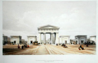 Entrance portico, Euston Grove Station by John Cooke Bourne