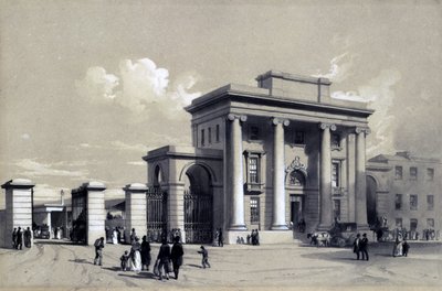 Entrance to Birmingham Station, September 1838 by John Cooke Bourne