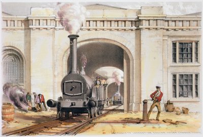 Entrance to the Locomotive Engine House, Camden Town, London by John Cooke Bourne