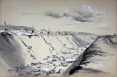 Horse-Runs at Tring Cutting, Hertfordshire, 19th June 1837 by John Cooke Bourne